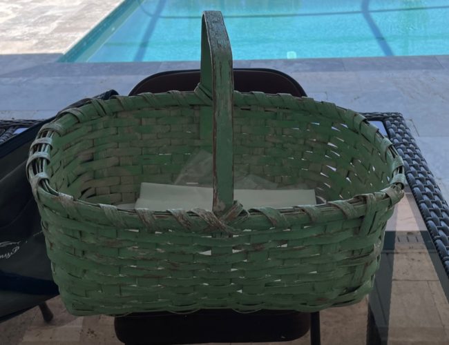 Celedon green vintage basket