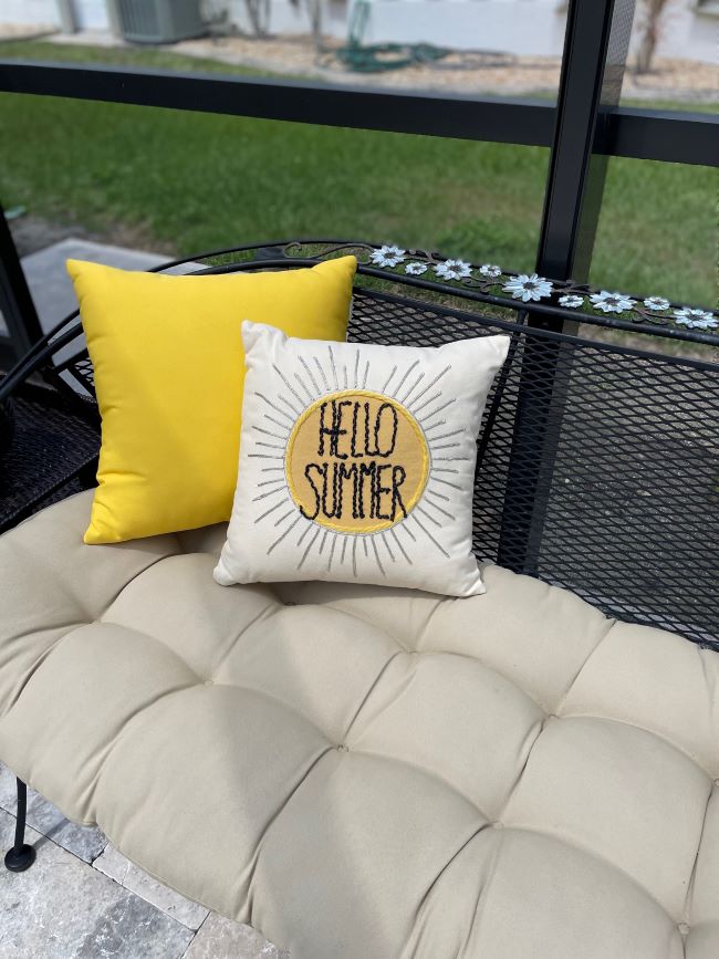 pillow with Hello summer theme
