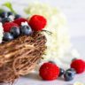 grapevine wreath with berries & flowers