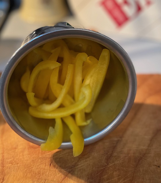yellow peppers, sliced