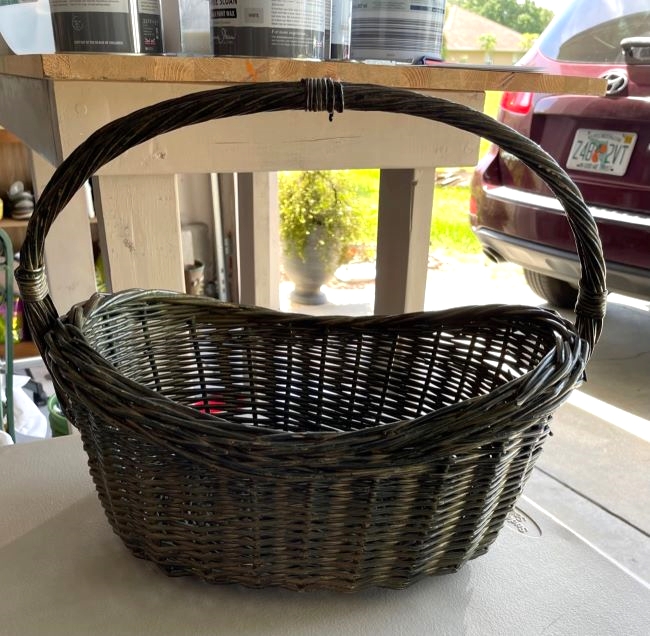 wicker basket ready for makeover