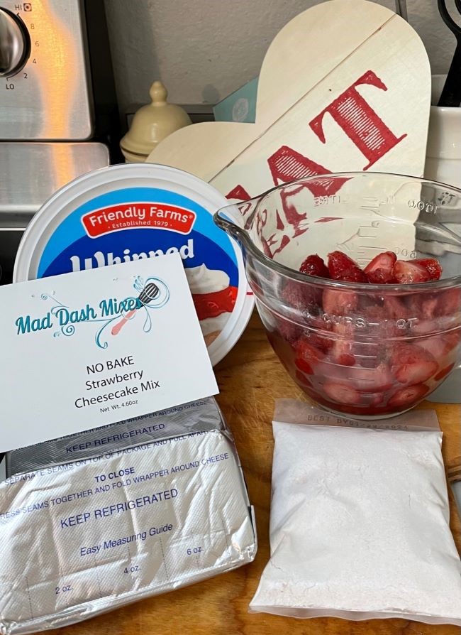 ingredients for Strawberry Banana Cheesecake Wrap