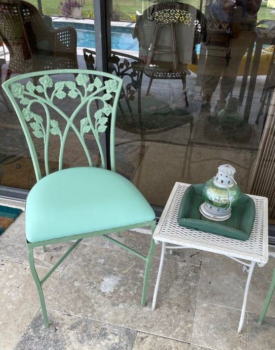 celadon green garden chair
