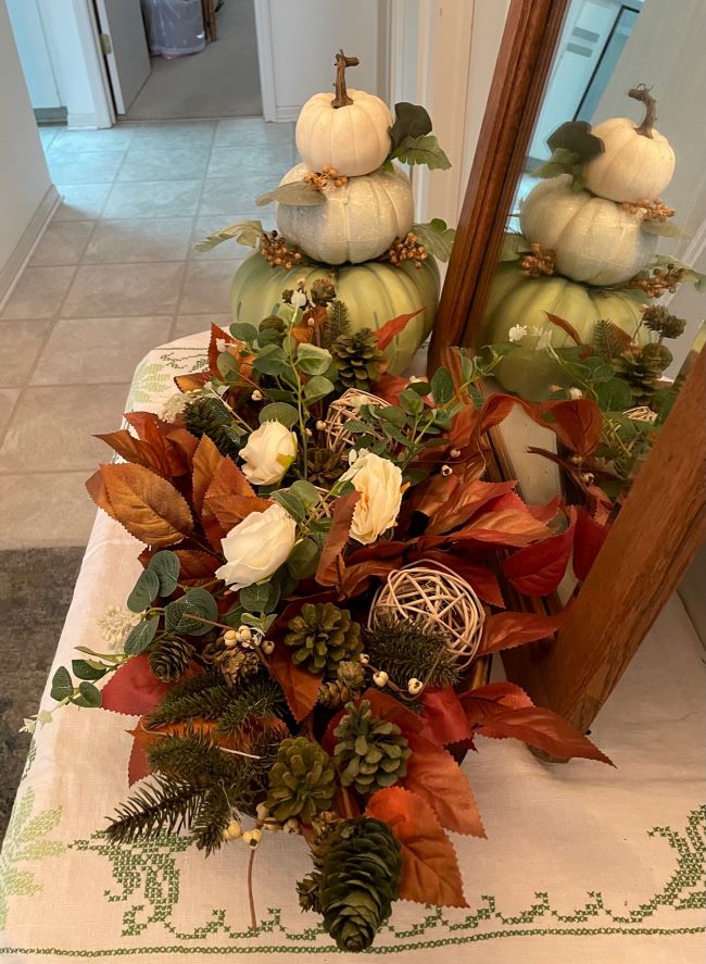 autumn dough bowl in entryway