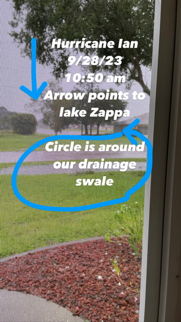 Lake Zappa and our drainage swale