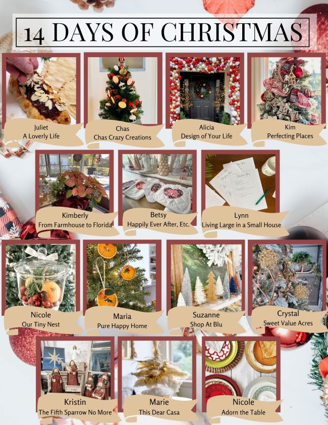 a collage of 14 different Christmas images