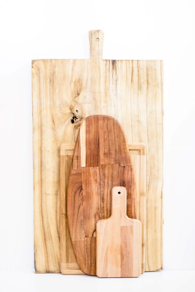 An assortment of wooden boards