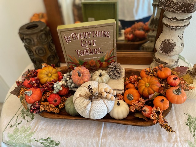 Thanksgiving themed pumpkin dough bowl