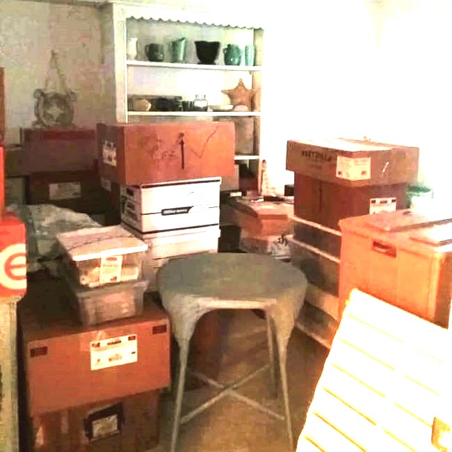 room full of moving boxes, ready to organize