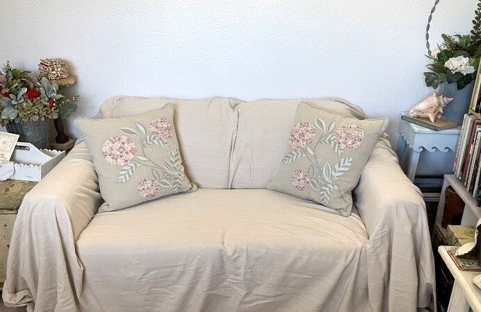 Simple DIY Drop Cloth Couch Cover