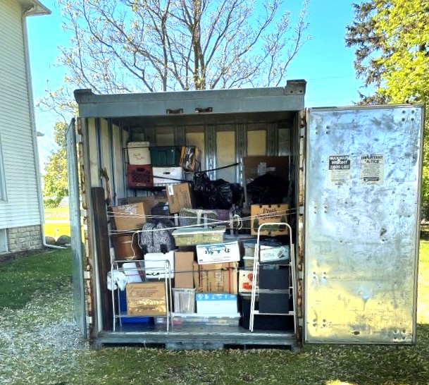 Moving pod packed and ready to be picked up for transport