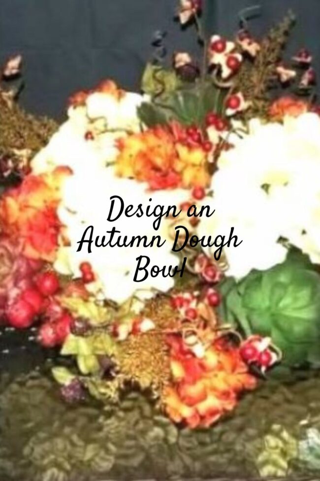 photo of an Autumn themed round dough bowl