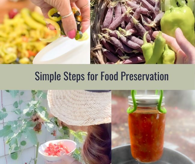 a photo collage of items for garden preservation