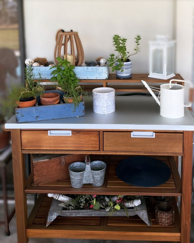 Early Spring Potting table display
