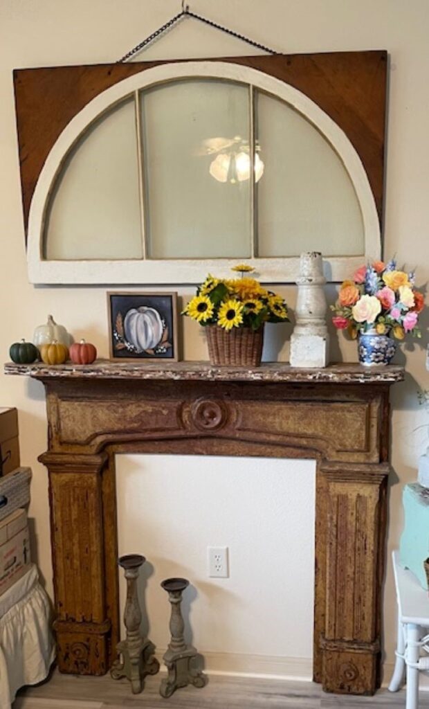 Fireplace decorated for Autumn