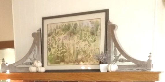 architectural salvage corbels flanking herb picture