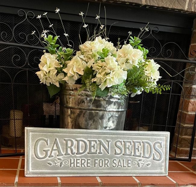 metal garden seed sign