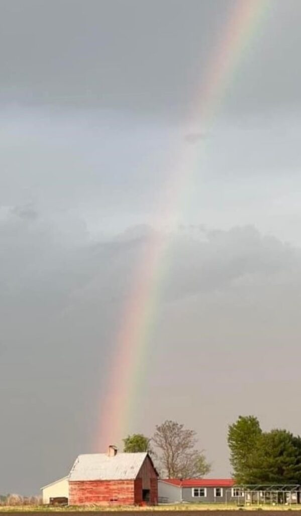 rainbow after a mid-west Spring thunderstorm